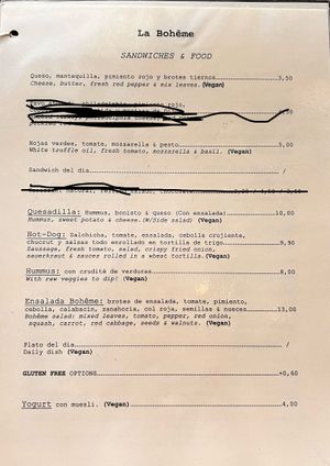 Sandwiches & food  at La Bohême in Cordoba