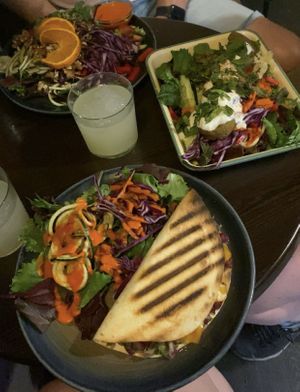 Quesadilla of the day, falafel of the day and bohemian salad!   at La Bohême in Cordoba