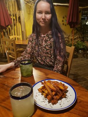 Happy eats! at La Cueva del Chango in Playa Del Carmen