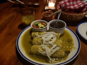 The enchiladas were exceptional!! I would recommend! at La Cueva del Chango in Playa Del Carmen