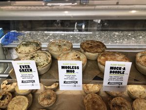 Vegan pie selection at Pieminister in Stroud