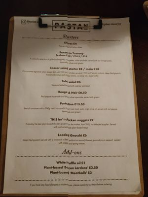 Starters at Pastan Barbican in London