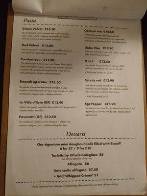 Pasta and desserts at Pastan Barbican in London