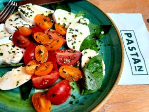 Caprese salad (it's called something else on the menu) at Pastan Barbican in London