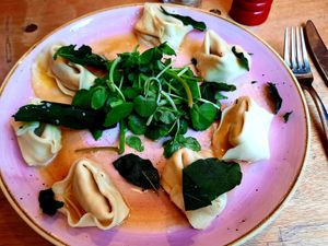 Pumpkin tortellini with sage butter at Pastan Barbican in London