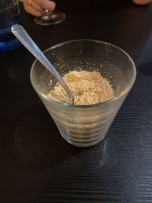 Cashew Parmesan (came free with our meals)  at Pastan Barbican in London