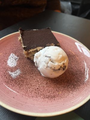 Tiramisu and ice cream  at Pastan Barbican in London