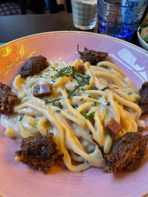 Dolce Vita - Carbonara (+truffle oil, +shiitake mushrooms)   at Pastan Barbican in London