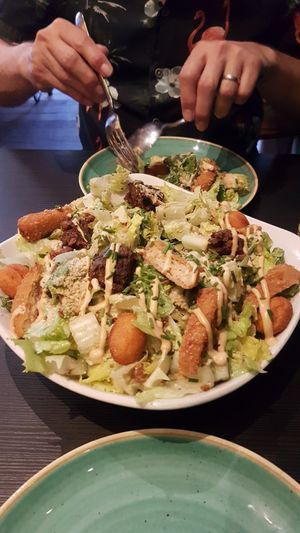 Huge ceaser salad at Pastan Barbican in London