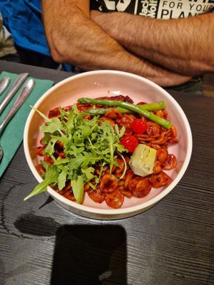 Cherry pasta at Pastan Barbican in London