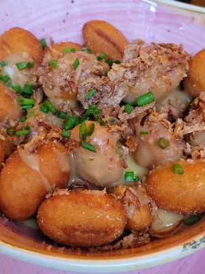 Loaded gnocchi. Deep fried at Pastan Barbican in London