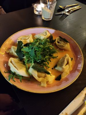 Pumpkin and Sage Ravioli at Pastan Barbican in London