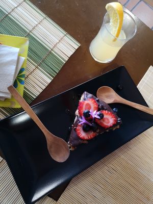 Chocolate cake was delicious! at Hierbas Dulces in Gijon