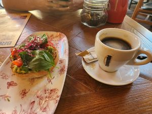 only breakfast option at Oassis Natural Cooking in Barcelona