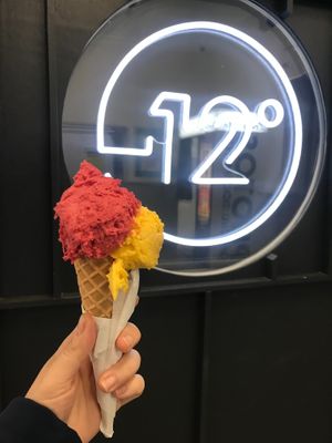 Mango and raspberry  at Minus 12° Craft Ice Cream in South East London