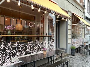Outside at Café Glad in Aarhus