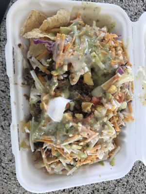 vegan nachos at Indiana State Fair at Black Leaf Vegan Food Truck in Indianapolis