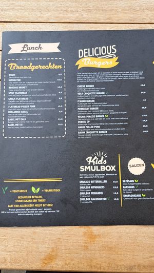 Menu at Terra Nova in Putten