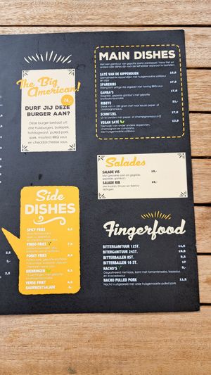 Menu at Terra Nova in Putten