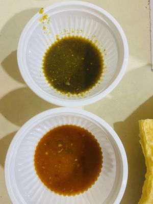 Nice sauce…  at Vegetarian THAI Sukata 素烧烤 in Central Singapore