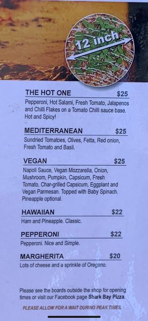 Menu  at Western Woodfired Pizza in Denham