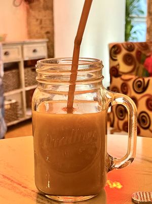 Latte lavanda con leche de soya at Casa Garmendia in Hermosillo