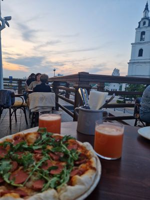 Pizza with a view at Novabistro in Minsk