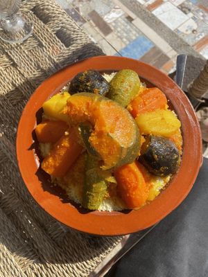 moroccon couscous  at Restaurant Bio Beldi in Tafraout