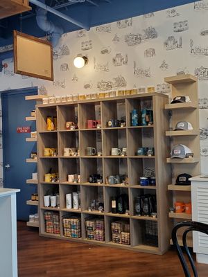 Lots of merch inside at Summer Moon Coffee - W Anderson Ln in Austin