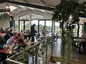 Upstairs (view in the background!)  at The View in Henley-in-arden