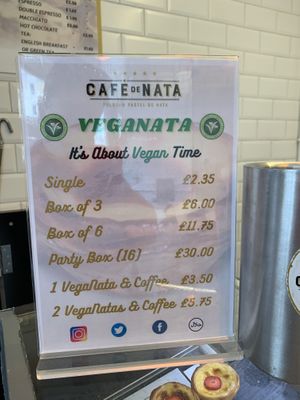 Vegan Menu 🌱 at Cafe de Nata in London