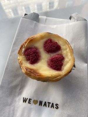 Raspberry Vegan Nata  at Cafe de Nata in London