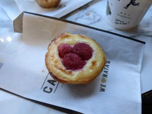 Raspberry Veganata and coffee (£4.00) - 4.5/5. at Cafe de Nata in London