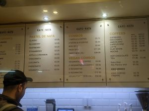 Menu at Cafe de Nata. at Cafe de Nata in London