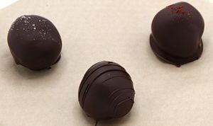 Chocolate Cake Balls
3 large organic & gluten-free chocolate cake balls. One Sprinkled with cayenne pepper, one sprinkled with sea salt, and one striped with chocolate... at Plant Base Cafe in Santa Fe