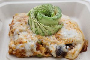 Mexican Lasagna at Plant Base Cafe in Santa Fe