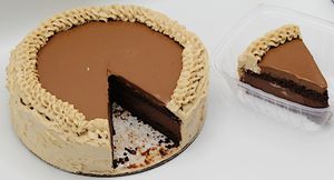 Chocolate Mousse Cake
A large slice of gluten-free & organic, decadent dark chocolate mousse cake. at Plant Base Cafe in Santa Fe