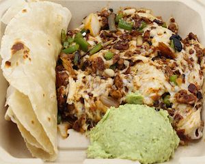 Queso Flameado
Your choice of gooey melted cheese, protein, hot sauce, & tortilla. Served with guacamole. at Plant Base Cafe in Santa Fe