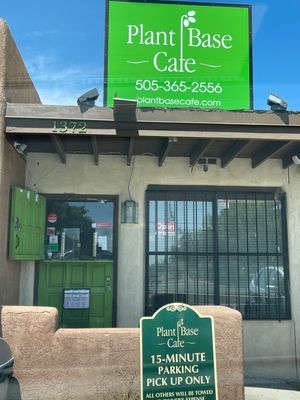 Storefront at Plant Base Cafe in Santa Fe