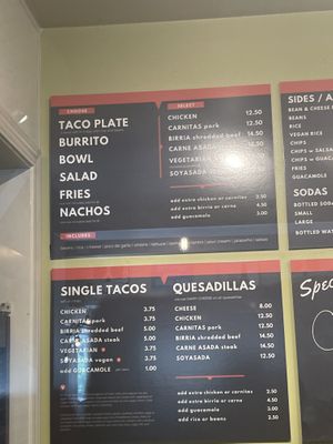 Vegan items clearly listed.  at Santiago's Taco Shop in Lake Arrowhead