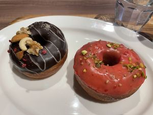 choco nut and raspberry pistachio donuts at 2foods - Shibuya Loft in Tokyo