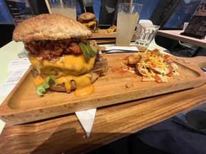 Spicy junk burger  at 2foods - Shibuya Loft in Tokyo