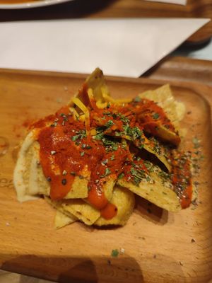 The nachos you get with the burger at 2foods - Shibuya Loft in Tokyo