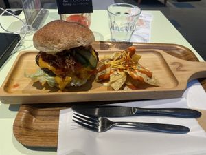 Vegan burger  at 2foods - Shibuya Loft in Tokyo