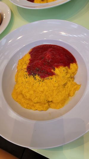 omurice, omelet with fried rice inside at 2foods - Shibuya Loft in Tokyo