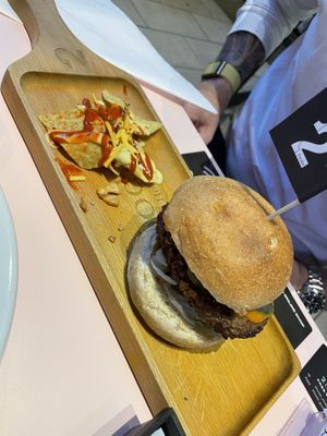 Spicy burger  at 2foods - Shibuya Loft in Tokyo
