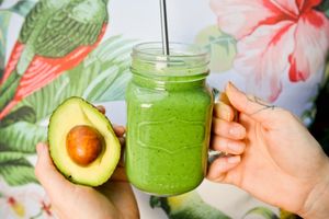 Creamy green smoothie at Pure Pulp in Christchurch