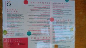 Menu at PÖTSTOT in Barcelona