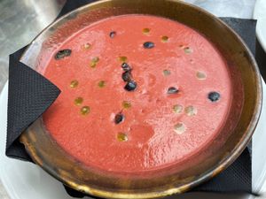 Gazpacho de remolacha  at PÖTSTOT in Barcelona