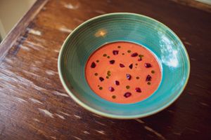 Gazpacho de remolacha at PÖTSTOT in Barcelona